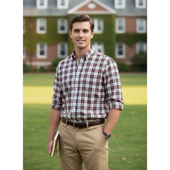 St. John's Bay Other - St Johns Bay Mens XXL Plaid Cotton Button Down Timeless Dark Academia 0201
